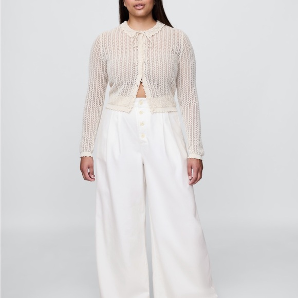 GAP x DOEN white button front wide leg trousers - Picture 6 of 10